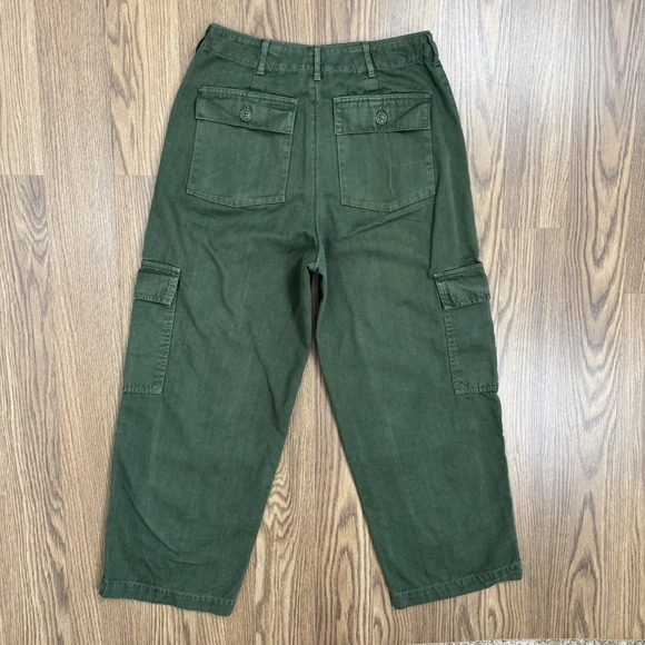 Universal Thread Pants Womens 4 Green Barrel Horseshoe Crop Cargo Cotton Twill - Picture 5 of 12